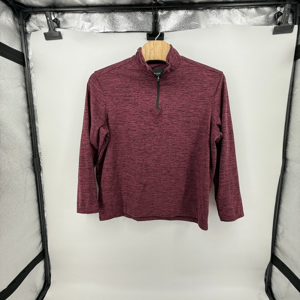 01.Algo Quarter Zip Pullover‎ Mens XXL Burgundy Heathered Performance Stretch